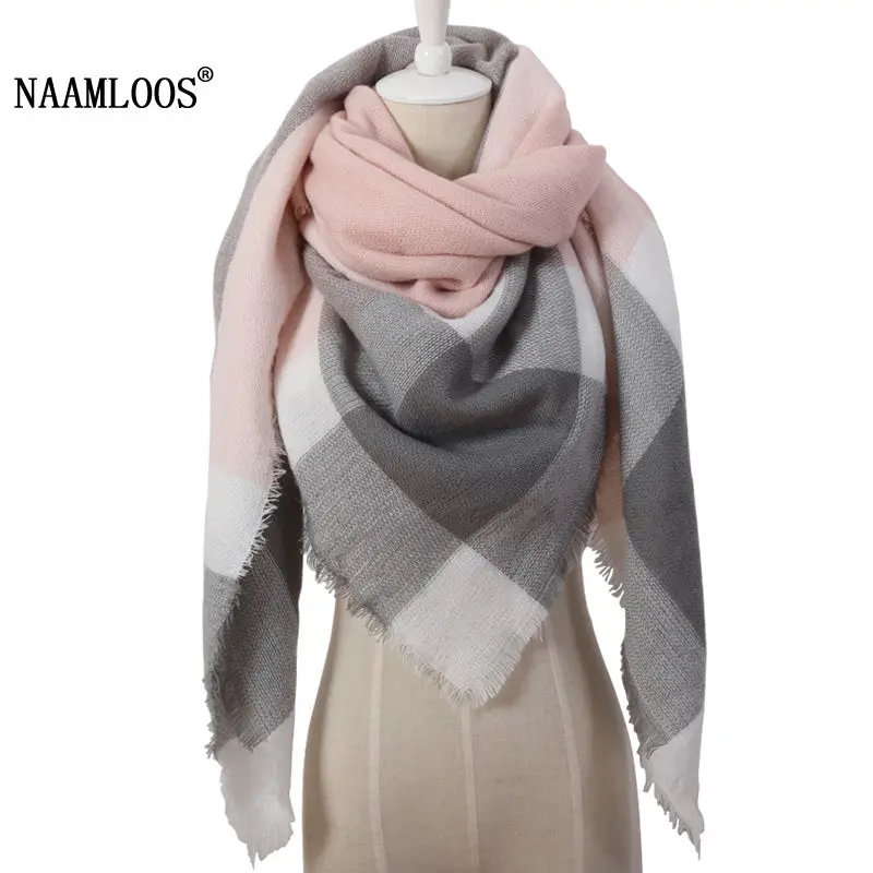 2018 Winter Triangle Scarf For Women Brand Designer Shawl Cashmere Plaid Scarves Blanket Wholesale Dropshipping Ol082 1
