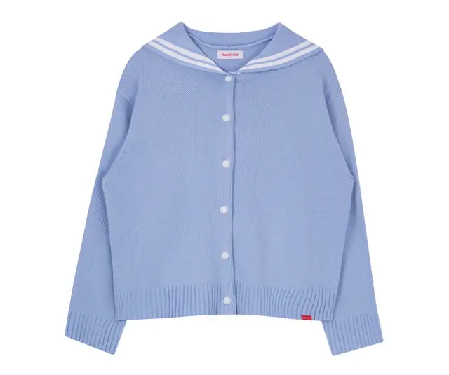 2018 Spring New Arrival Vintage Kawaii Cute Lovely Korea Heart Club Letters Embroidery Sailor Collar Cardigans Sweater Fashion 1