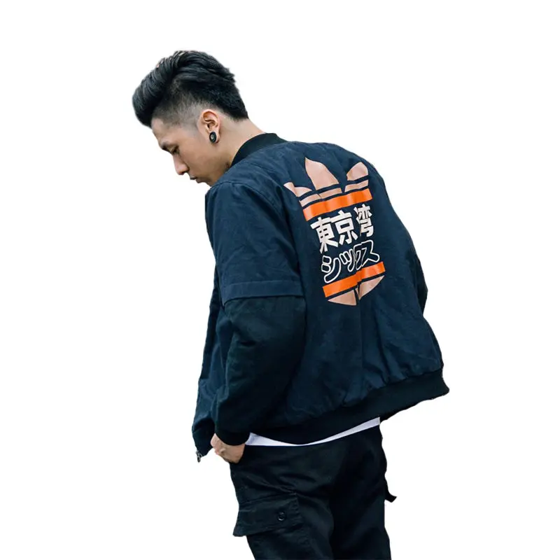 Men Bomber Jacket Tokyo Bay Printing Outwear 1