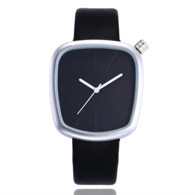 2018 New Black Pebble Leather Lady Creative Watch Minimalist Quartz Fashion Watch Man And Neutral Women Watch Relogio Feminino 4