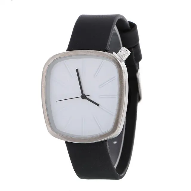 2018 New Black Pebble Leather Lady Creative Watch Minimalist Quartz Fashion Watch Man And Neutral Women Watch Relogio Feminino 4