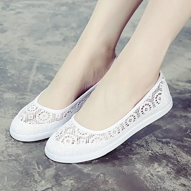 Women's Comfort Canvas Nurse Flats