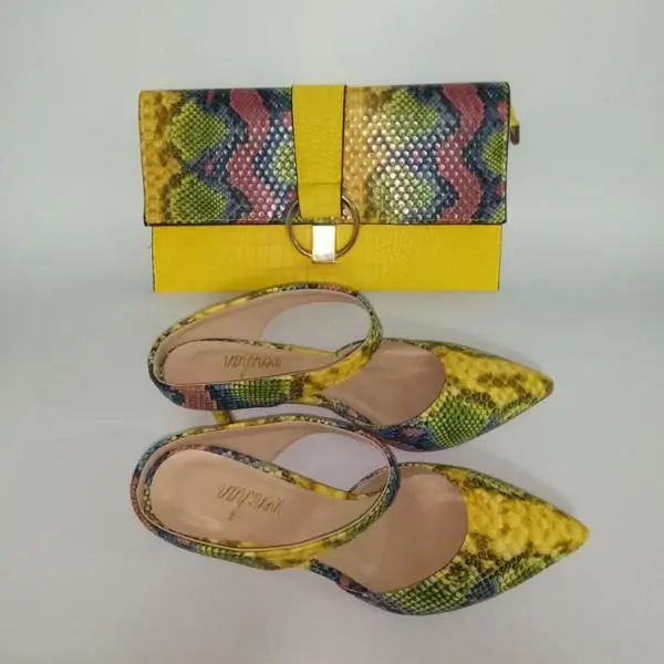 Pretty Low Heel Slipper Shoes With Matching Clutch Bags Sets 1