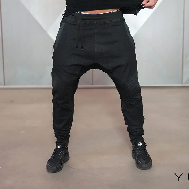 2016 Mens Fashion Denim Pants Thin Black Harem Jeans Slim Fit Pockets Style Trousers For Man's Wear Brand Clothing 1