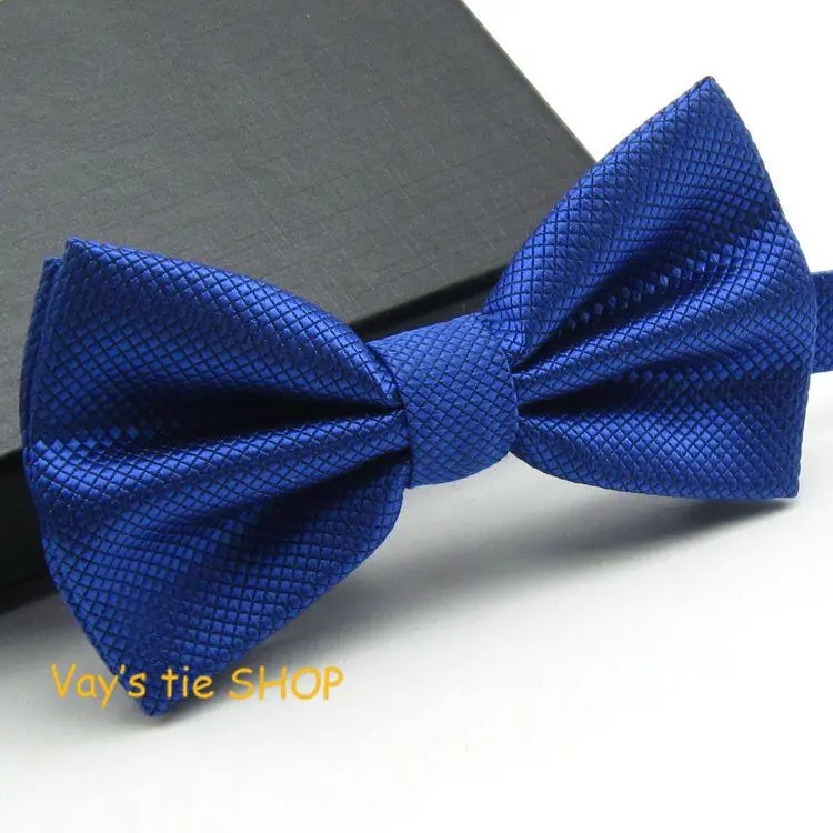 1Pc Fashion Royal Blue Bow Tie For Men Jacquard Plaid Bowtie Grid Leisure Wedding Tuxedo Brand Cravat Free Shipping Butterfly 1