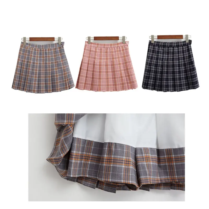 Harajuku Skirts Womens 2018 Korean Summer Style New Plaid Pleated Skirt Rock Kawaii High Waist Fashion Women Clothing 1