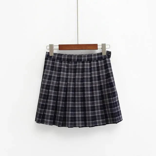 Harajuku Skirts Womens 2018 Korean Summer Style New Plaid Pleated Skirt Rock Kawaii High Waist Fashion Women Clothing 2