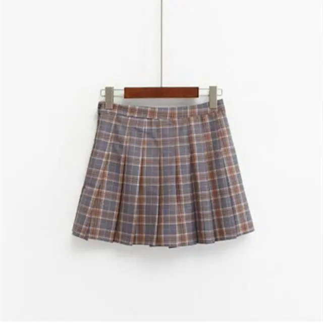Harajuku Skirts Womens 2018 Korean Summer Style New Plaid Pleated Skirt Rock Kawaii High Waist Fashion Women Clothing 4
