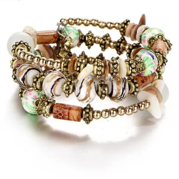 17Km Brand Woman Boho Multilayer Beads Charm Bracelets For Women Vintage Resin Stone Bracelets & Bangles Pulseras Ethnic Jewelry 8