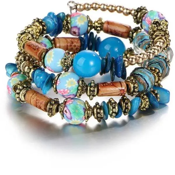 17Km Brand Woman Boho Multilayer Beads Charm Bracelets For Women Vintage Resin Stone Bracelets & Bangles Pulseras Ethnic Jewelry 4