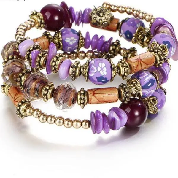 17Km Brand Woman Boho Multilayer Beads Charm Bracelets For Women Vintage Resin Stone Bracelets & Bangles Pulseras Ethnic Jewelry 9