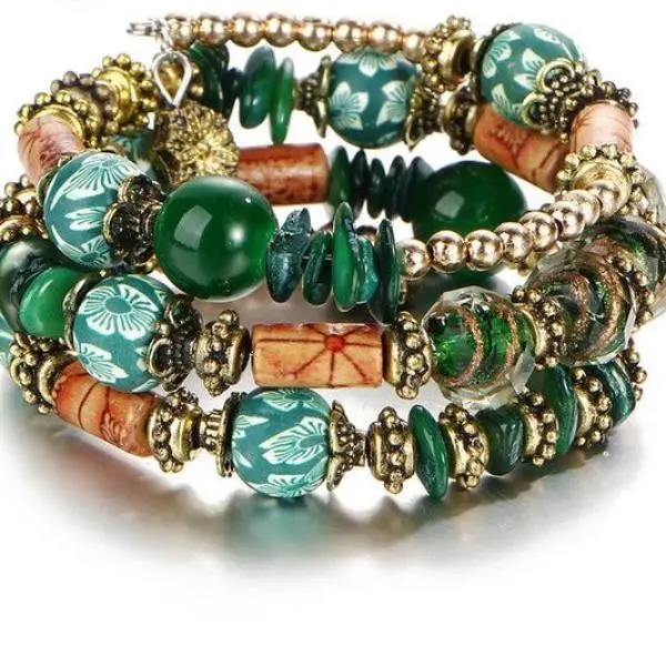 17Km Brand Woman Boho Multilayer Beads Charm Bracelets For Women Vintage Resin Stone Bracelets & Bangles Pulseras Ethnic Jewelry 10