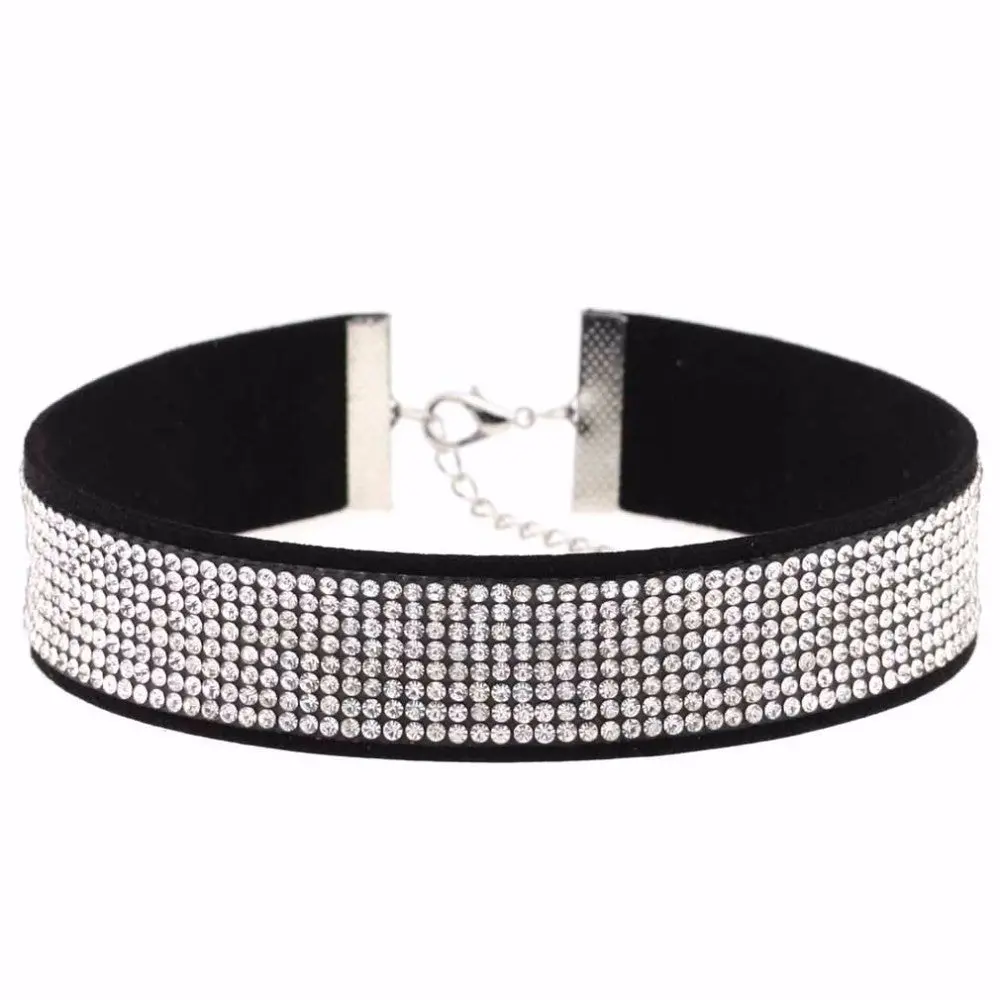 Harajuku Choker Necklace Women Crystal Choker 2018 Pu Leather Chocker Gothic Collar Punk Jewelry Goth Fashion Accessories 1