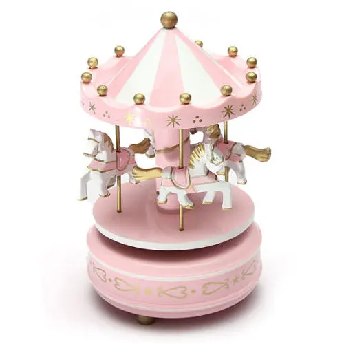 Merry-Go-Round Musical Carousel Horse Wooden Carousel Music Box Toy Child Game Home Decor Christmas Wedding Birthday Gift 1