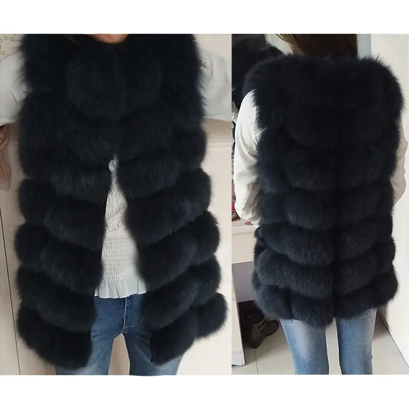 Natural Real Fox Fur Vest Jacket Waistcoat Short Sleeveless Vestwoman Winter Warm Natural Fur Vest Real Fur Jacket Fox Fur Coats 1