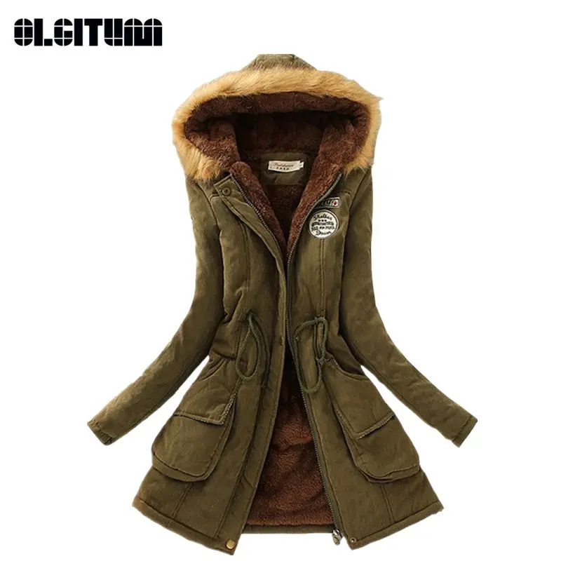 Winter Women Coat 2018 Parka Casual Outwear Military Hooded Coat Woman Clothes Fur Coats Female Winter Jacket Women Cc001 1