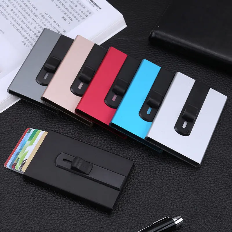 Aluminum Credit Card Holder Rfid Blocking Wallet Professional Business Card Case Minimalist Front Pocket Holders Metal Cover 1