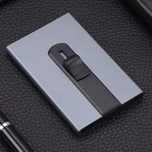 Aluminum Credit Card Holder Rfid Blocking Wallet Professional Business Card Case Minimalist Front Pocket Holders Metal Cover 6
