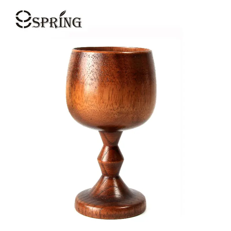 200Ml Natural Solid Wood Cup Classic Wooden Wine Cup Vintage Goblet Chalice Hand-Made Wood Drinking Dining Cup Drinkware Gift 1