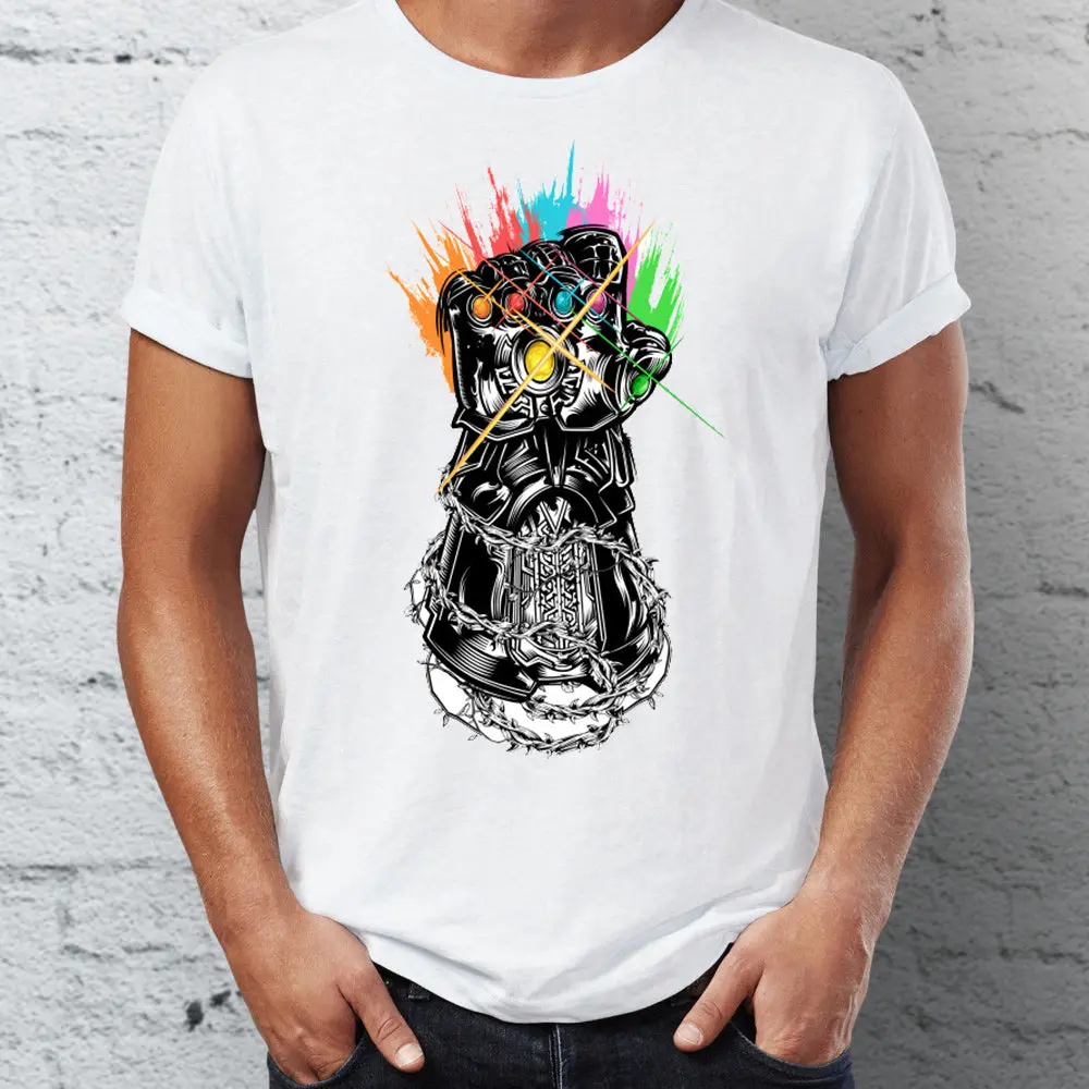 Men's T Shirt Infinity Gauntlet Thanos Avengers Villain Artsy Tee 1