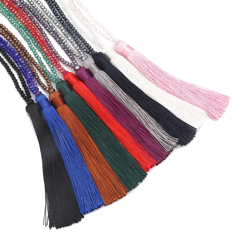 Lovbeafas Fashion Boho Long Fringe Tassel Necklaces Women Collier Femme Glass Beaded Crystal Bohemian Fine Jewelry Promotion 1