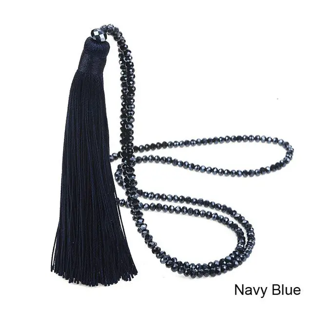 Lovbeafas Fashion Boho Long Fringe Tassel Necklaces Women Collier Femme Glass Beaded Crystal Bohemian Fine Jewelry Promotion 9