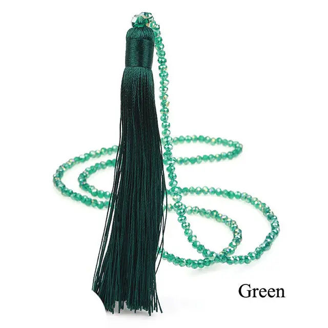 Lovbeafas Fashion Boho Long Fringe Tassel Necklaces Women Collier Femme Glass Beaded Crystal Bohemian Fine Jewelry Promotion 7