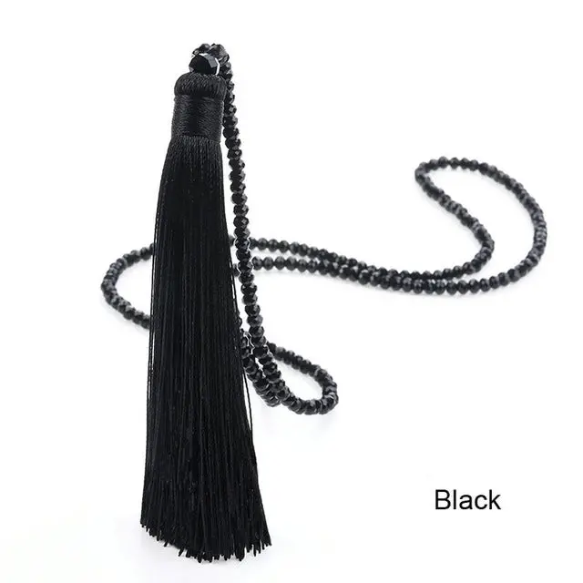 Lovbeafas Fashion Boho Long Fringe Tassel Necklaces Women Collier Femme Glass Beaded Crystal Bohemian Fine Jewelry Promotion 8
