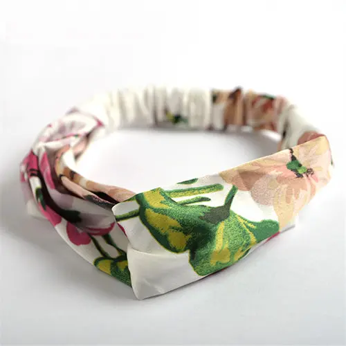 Bohemian Style Elastic Headbands Boho Cross Floral Turban Girls Flower Hairbands Striped Headwrap Hair Accessories For Women 8