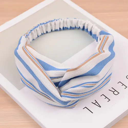 Bohemian Style Elastic Headbands Boho Cross Floral Turban Girls Flower Hairbands Striped Headwrap Hair Accessories For Women 19