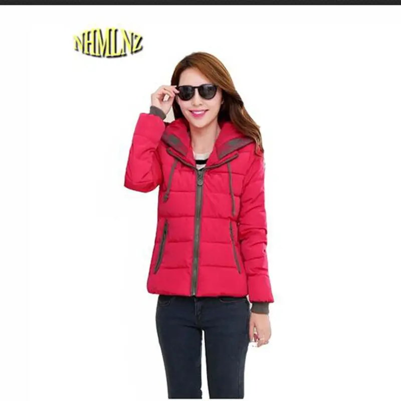 2018 New Fashion Women Winter Down Jacket  Big Yards Thickening Super Warm Coats Hooded Jacket Splicing Slim Women Coat G1558 1