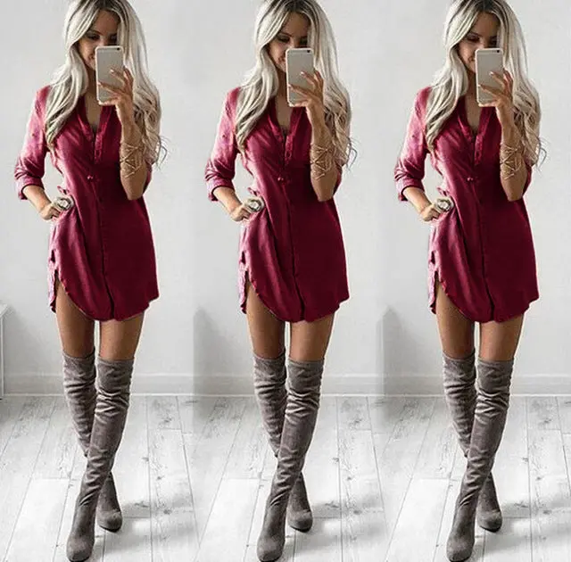 Elegant V-neck chiffon blouse for women featuring long sleeves, a relaxed fit, and effortless casual style. - Image 4