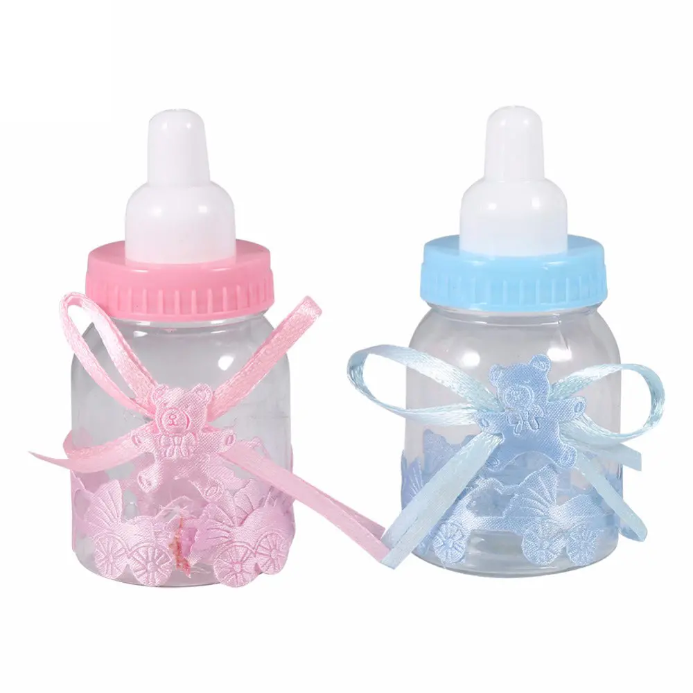12Pcs/Lot Baby Bottle Candy Box Baby Feeding Bottle Wedding Favors And Gifts Box Baby Shower Baptism Decoration Party Supplies 1