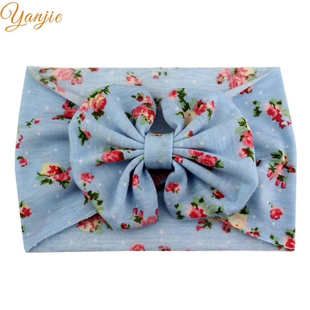 5'' Big Floppy Bow Headband For Girls Boho Turban Elastic Hair Band Kids Large Floral Hair Bow Birthday Party Hair Accessories 1