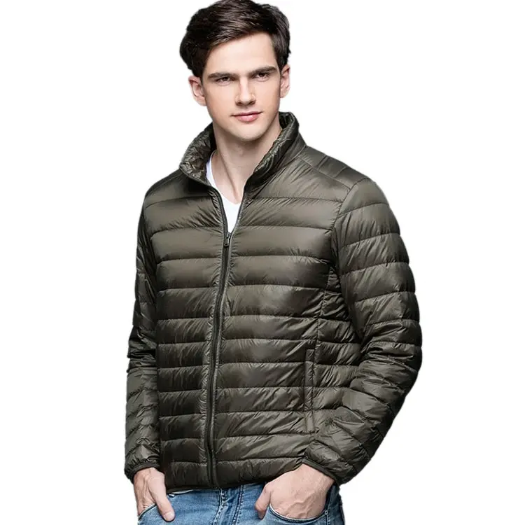New Autumn Winter Man Duck Down Jacket Ultra Light Thin Plus Size Spring Jackets Men Stand Collar Outerwear Coat 1