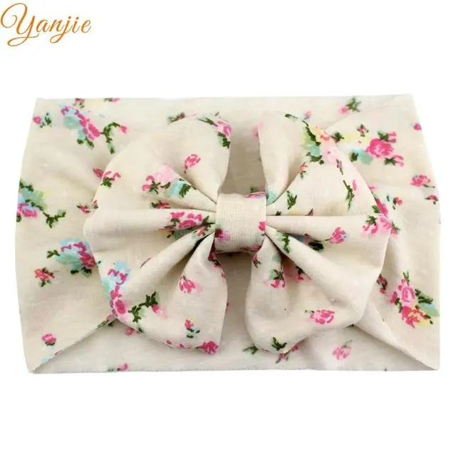 5'' Big Floppy Bow Headband For Girls Boho Turban Elastic Hair Band Kids Large Floral Hair Bow Birthday Party Hair Accessories 7
