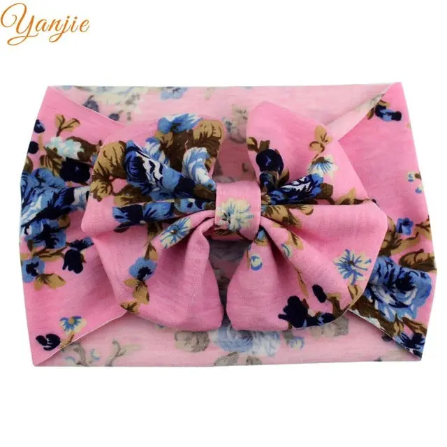 5'' Big Floppy Bow Headband For Girls Boho Turban Elastic Hair Band Kids Large Floral Hair Bow Birthday Party Hair Accessories 7