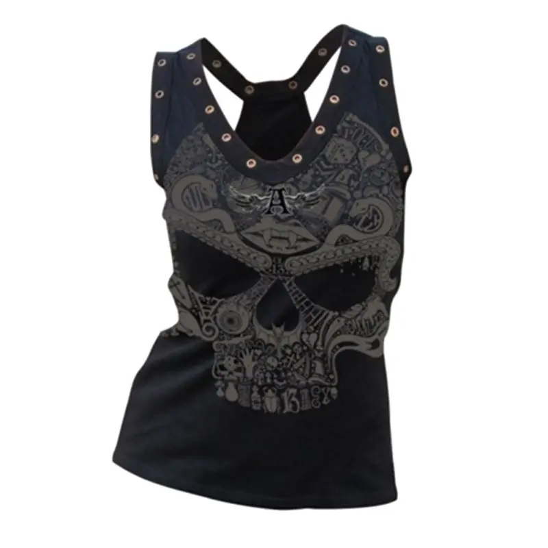 Black Sleeveless Summer V-Neck Tee Shirt 1