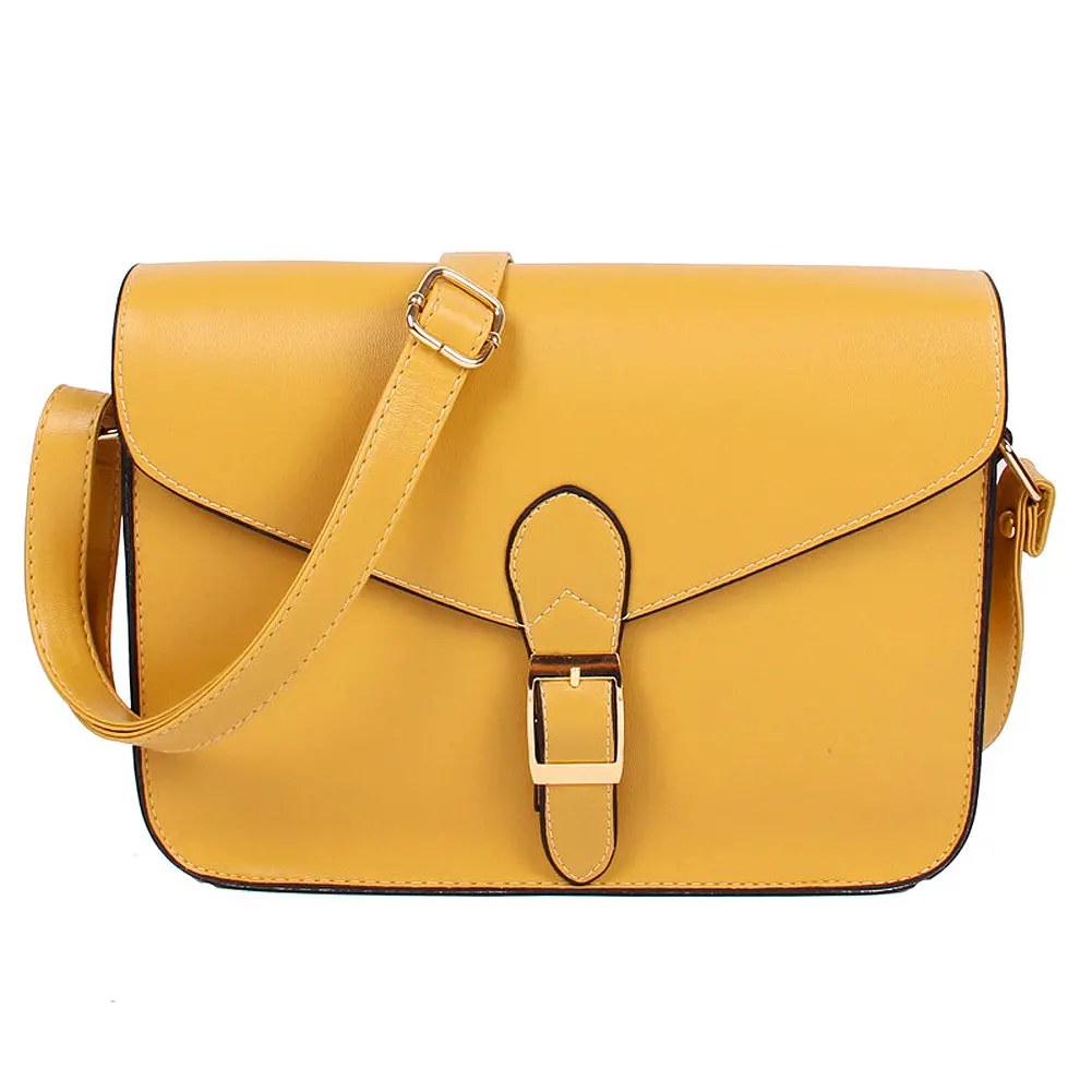 Women's Handbag Messenger Bag Preppy Style Vintage Envelope Bag Shoulder Bag High Quality Briefcase Yellow 1