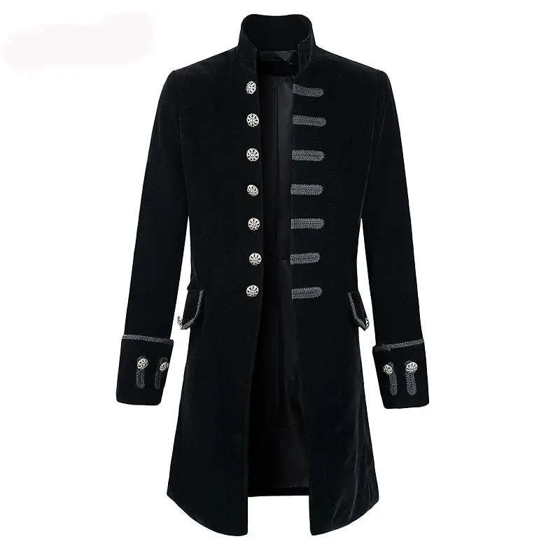 Men Steampunk Costume Brocade Jacket Gothic Steampunk Vintage Victorian Coat Top Male Vintage Halloween Cosplay Jacket Outfit 1