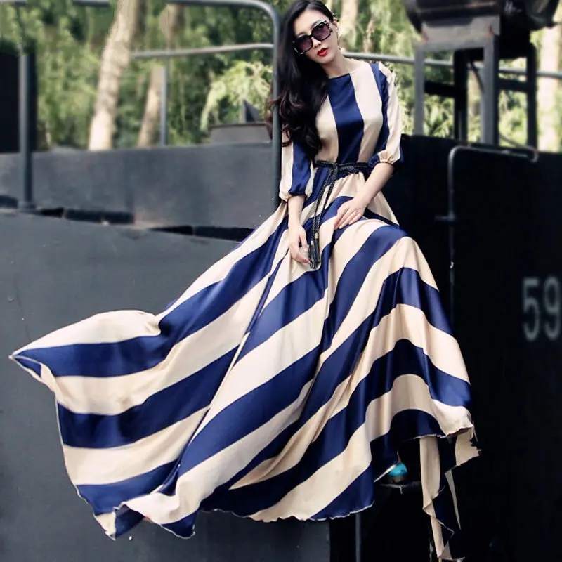 Sophisticated Elegant Holiday Beach Summer Chiffon Long Dress 1
