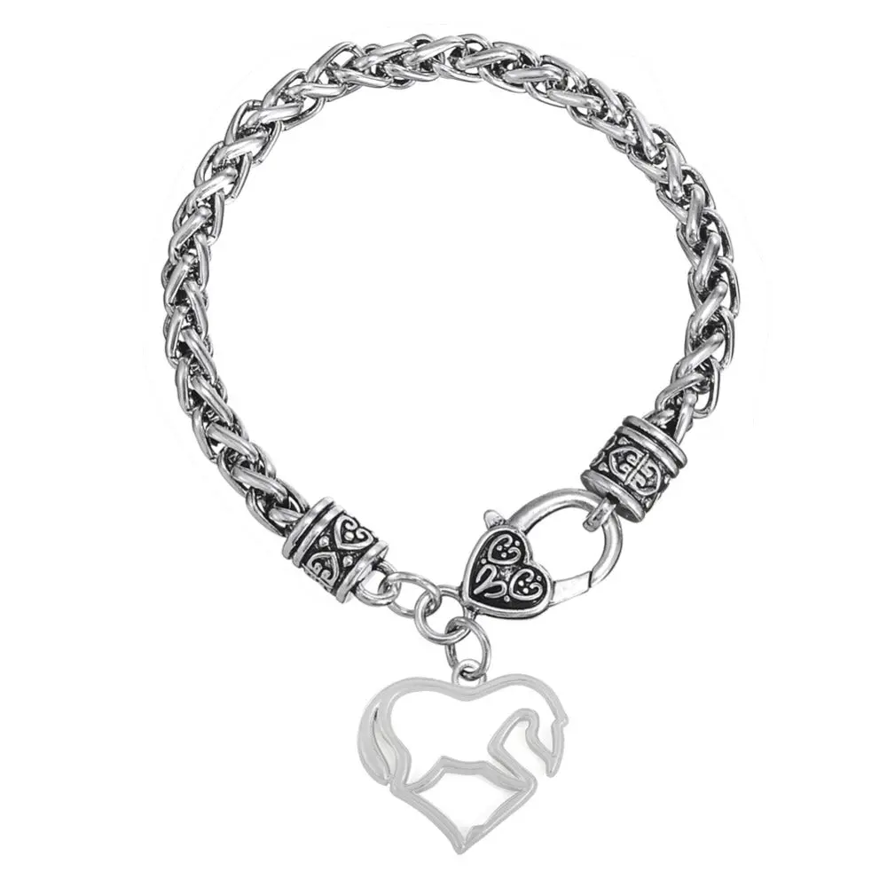 Teamer Brand Heart-Shaped Horse Animals Pendant  Bracelets Cowgirl Jewelry For Women's And Mens Bracelets 2017 Gift 1