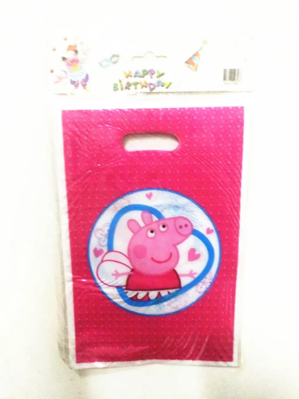 10Pcs/Lot Cartoon Peppa Pig Disposable Plastic Gift Candy Bag Kids Birthday Party Supplies Baby Shower Loot Bags About 16*26Cm 1