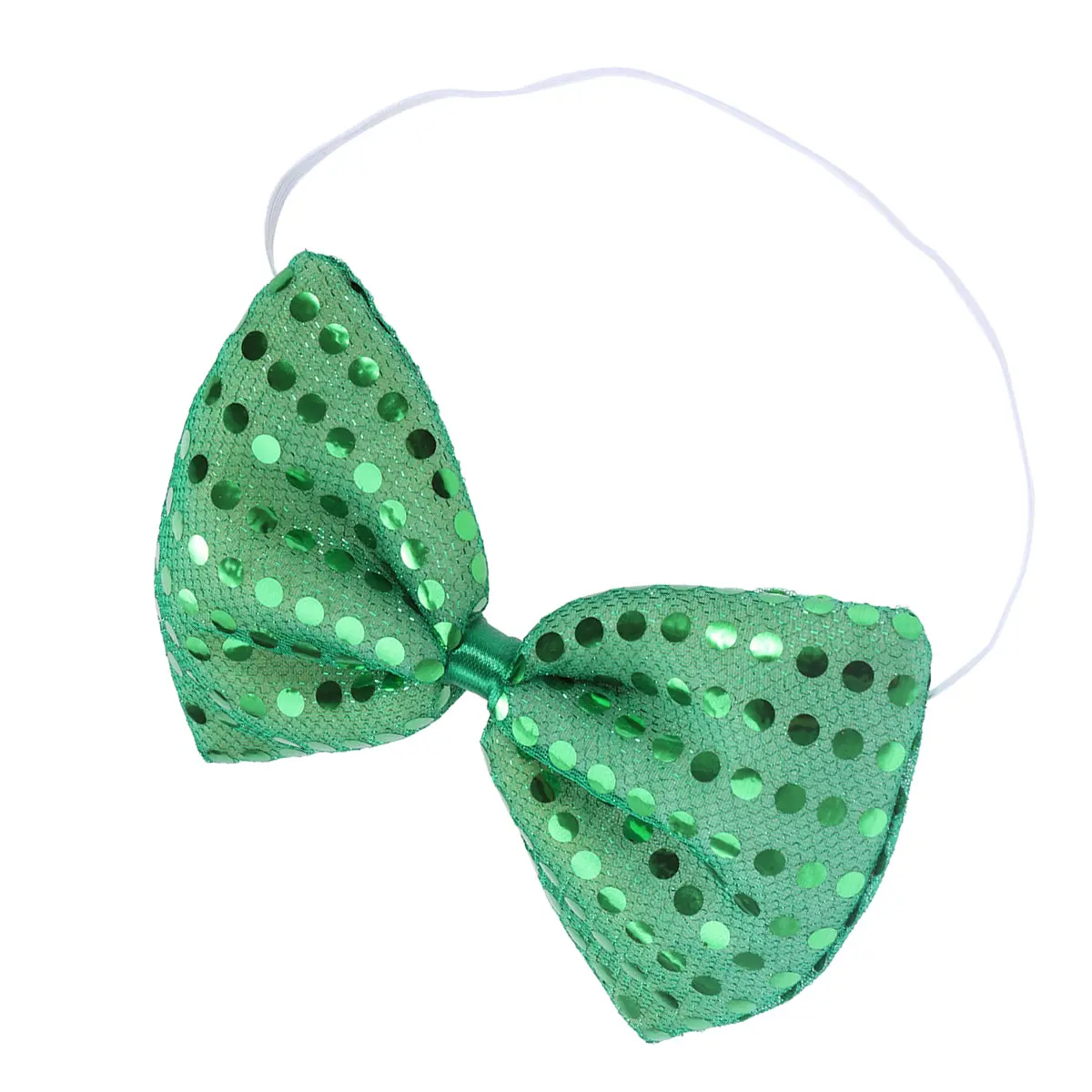 Men And Women's Fashion Sequin Bowtie Adjustable Pre-Tied Bow Tie For St. Patrick's Day(Green) 1