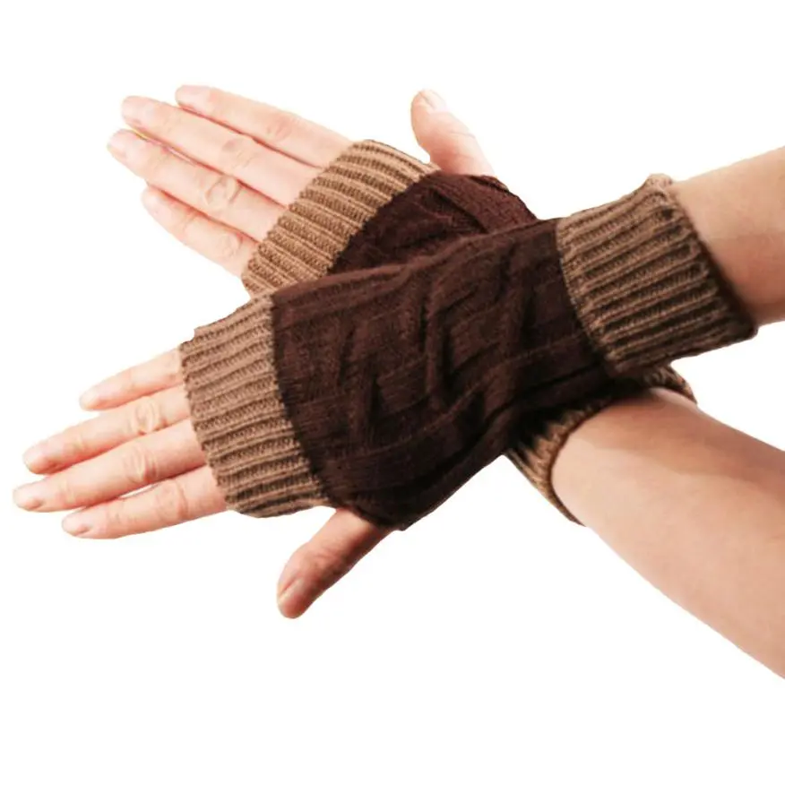Gloves Women's Winter Mitts Gloves Knitted Warm Gloves Women Soft Woolen Mittens Sport Fingerless Gloves Lovers Gift #Jo 1