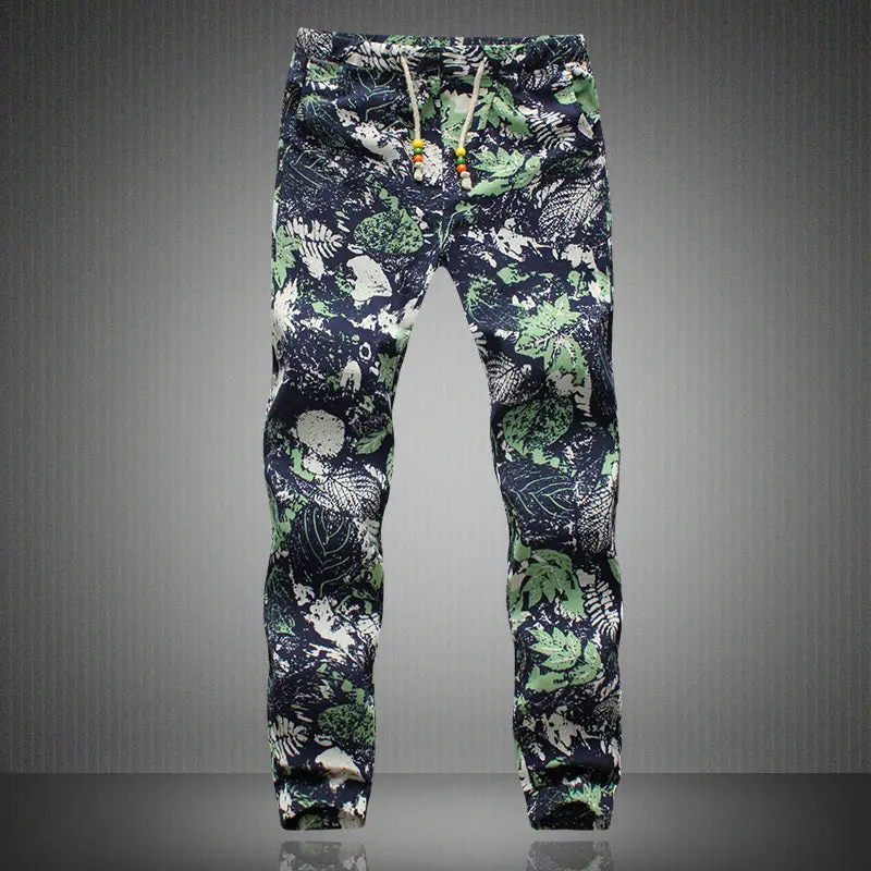 Men's Pants 2018 New Men's Fashion Print Pants Casual Men's Summer #300 1