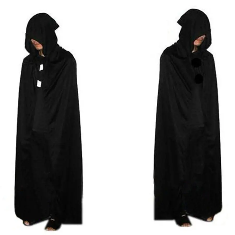 Adult Halloween Vampire Costumes Women Men Gothic Hooded Cloak Wicca Robe Medieval Witchcraft Larp Cape Scary Costumes 1