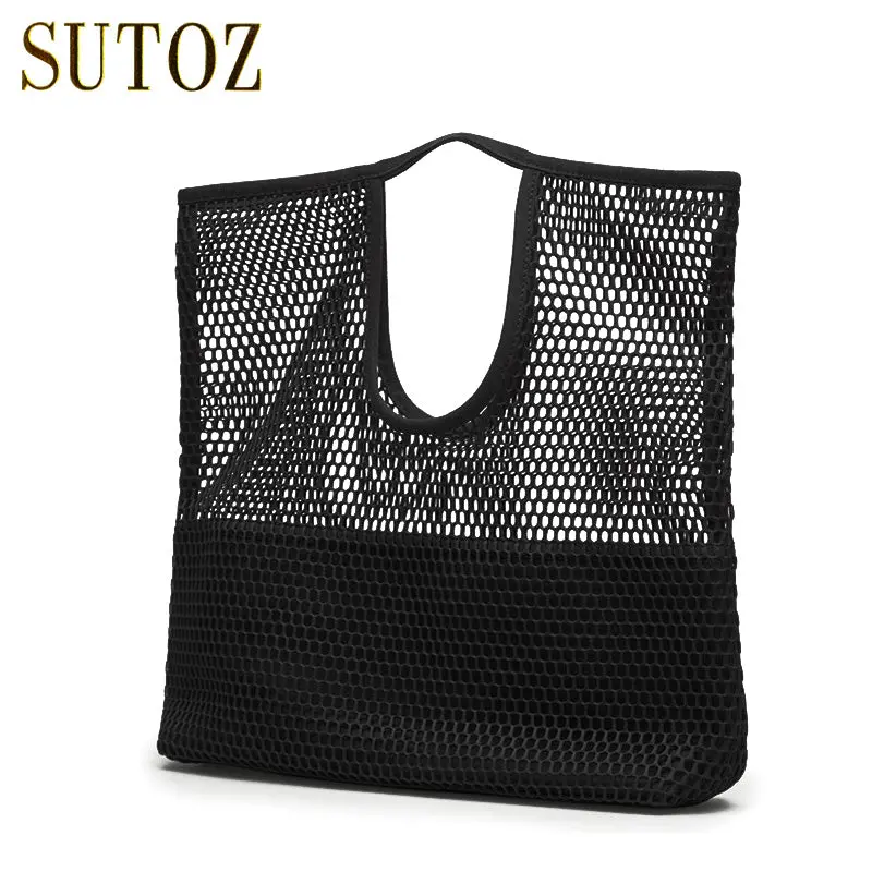 Fashion Minimalist Mesh Women's Handbags Hollow Out Pouch Handbag Shopping Bag Folded Lady Designer Clutch Casual Totes Ba148 1
