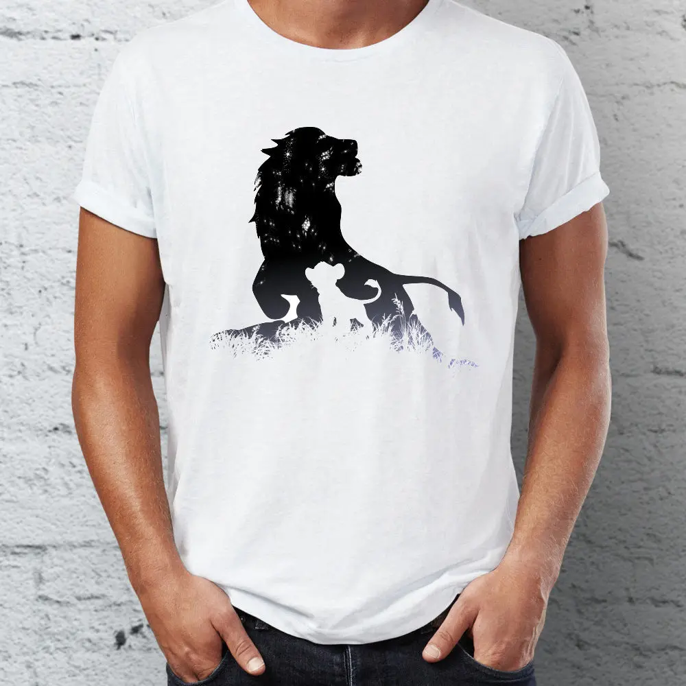 Men's T Shirt A King Is Born Lion Mufasa And Simba Artsy Tee 1
