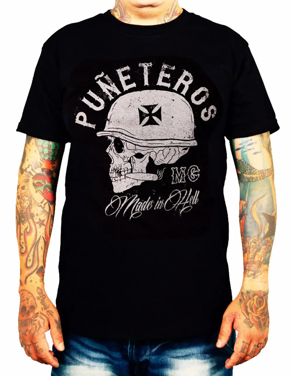 Skull Biker Rocker T-Shirt 1
